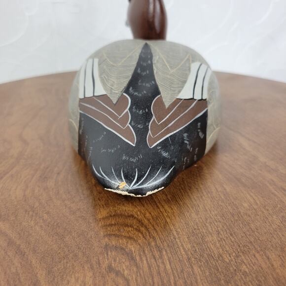 Vintage Wildflower Decoys Canvasback Drake Duck Sculpture Wood Carved Handmade - Picture 9 of 13
